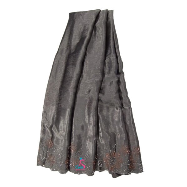 Soft Muna Satin Hijab Scarf Embellished With Small Rhinestone