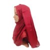 Maroon Shimmer Soft Tissue Hijab draped on a mannequin, showing its soft lightweight texture and subtle shimmer.