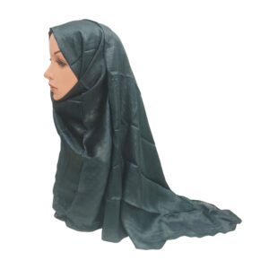 Self Textured Embossed Muna Satin Hijab Scarf Stole-Dark Teal