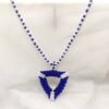 Azure Handmade Beaded Necklace | Blue & White Triangle Pendant