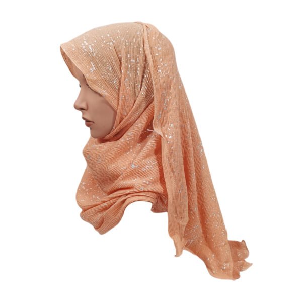 Crinkle Cotton Hijab Scarf | Silver Metallic Headscarf