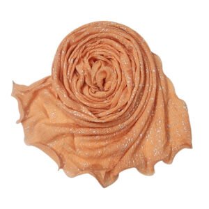 A Crinkle Cotton Hijab Scarf in a soft fabric featuring silver metallic sprinkles throughout the textured material.