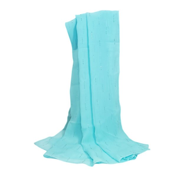 Chiffon Hijab Scarf with Silver Rhinestones