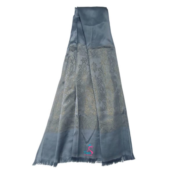 CSHS-D Grey Cotton Shimmer Hijab Scarf | Lightweight Metallic Wrap for Women
