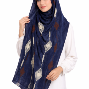 Embroidered Crinkle Cotton Hijab - Diamond Motif