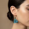 Aquageo Handcrafted Bead Drop Earring - Blue & Black Geo Triangle
