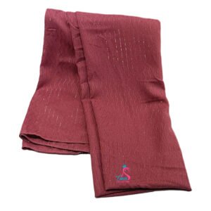Folded Chiffon Cotton Hijab Scarf in Turkish Rose (Maroon/Dusty Pink) color with subtle silver glitter stripes and a faint wave or zig-zag pattern