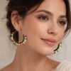 Carnival Bead Hoop Earrings - Bright Multicolor Style | Cwen Collection