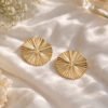 Golden Flare Earrings | Anti-Tarnish Textured Studs