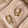 Urbane Hoops Gold Earrings | Sculpted Anti-Tarnish Geometric Jewelry
