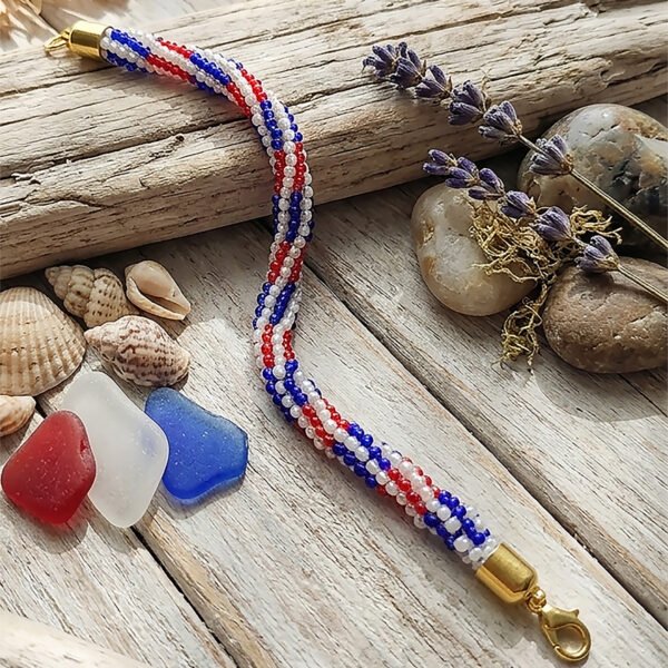 Crimson Sky Beaded Bracelet | Handcrafted Nautical Wrap